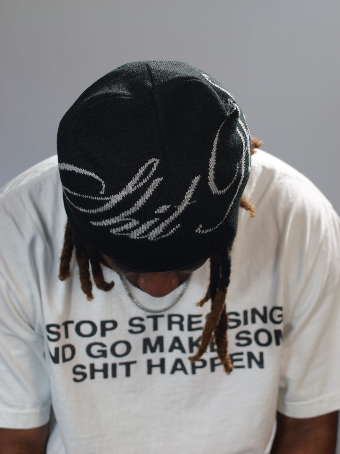 Shit Happens In Cursive Beanie