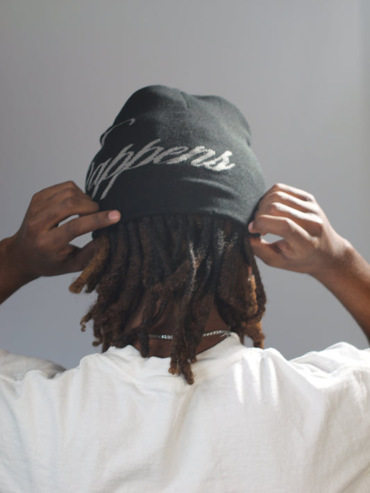 Shit Happens In Cursive Beanie